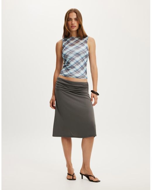 Cotton On Blue Check Maxi Mesh Tank