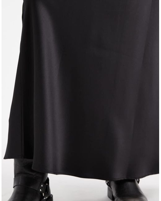 Vero Moda Gray Satin Bias Midi Skirt