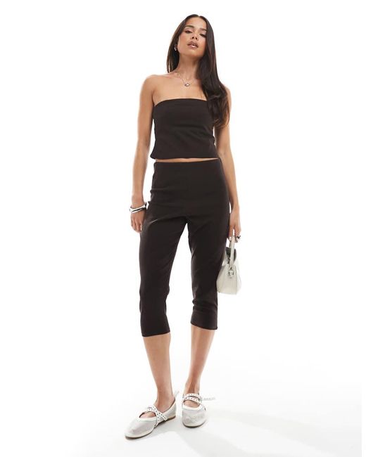 Miss Selfridge Brown Bengaline Capri Trouser Co-ord