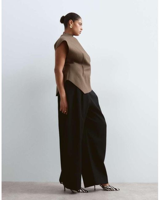 ARRANGE Black Curve Spence Tailored Wool Trouser