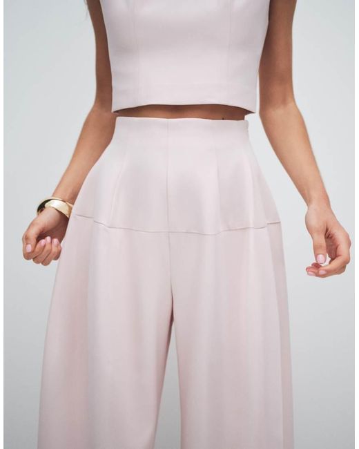 ASOS White Tailored Snatch Waist Wide Leg Trousers