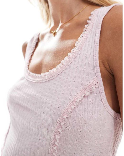 Miss Selfridge White Lace Vest Top