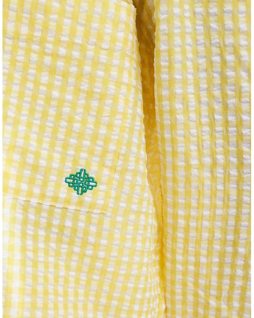 The Couture Club Yellow Co-ord Oversized Gingham Shirt