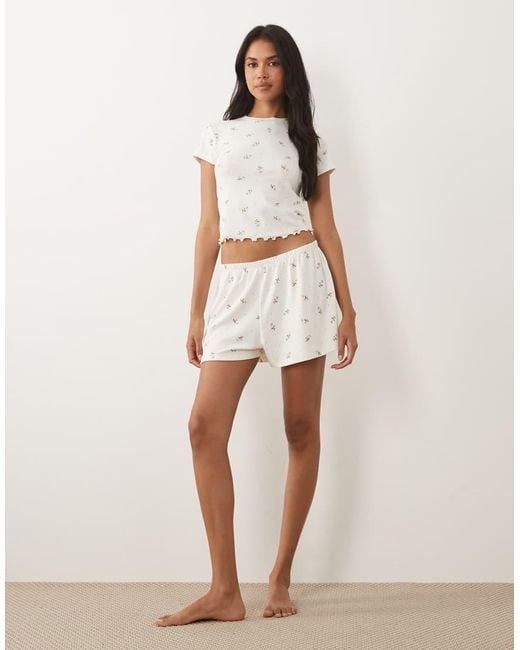 ASOS White Mix & Match Pointelle Pajama Baby Tee
