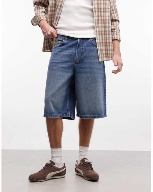 Collusion Blue Denim Skater Jort for men