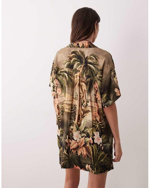 ASOS Natural Bowling Shirt Dress