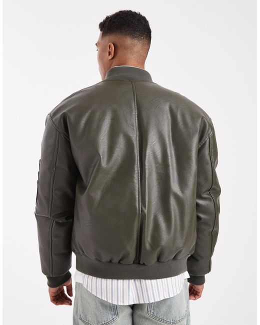 ASOS – oversized-bomberjacke in Gray für Herren