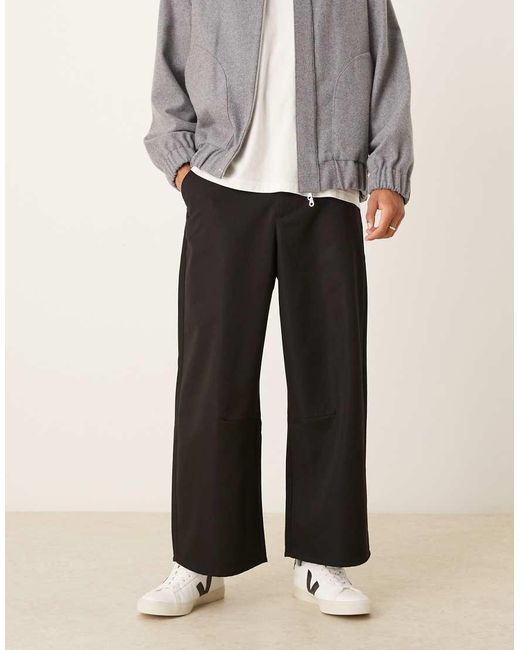 Pantalones Negros De Corte Barrel De ASOS de hombre de color Gray