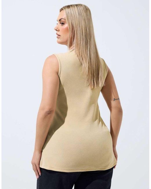 Yours Clothing Natural Seam Detail Waistcoat