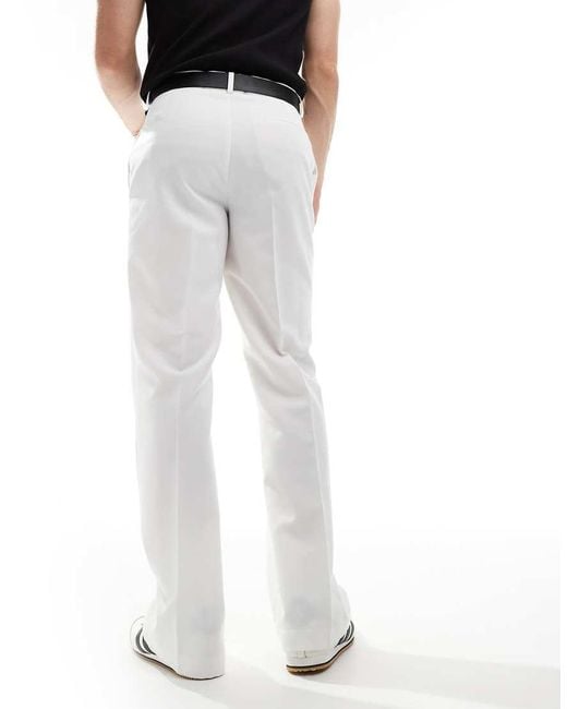 ASOS White Smart Flared Trousers for men