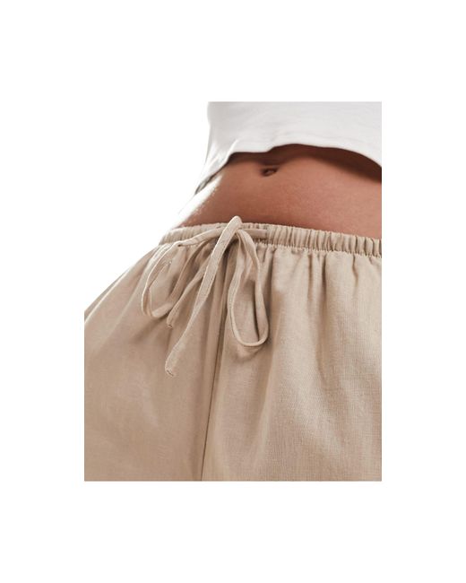 Cotton On Natural Cotton On Drawstring Straight Leg Trousers