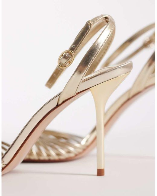 Mango White High Metalic Heel
