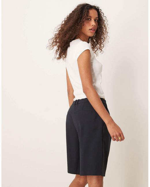 Abercrombie & Fitch Black Mid Rise Bermuda Shorts