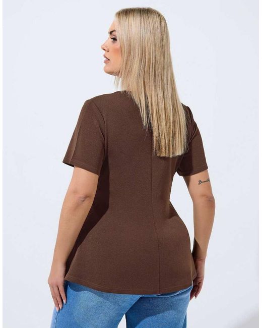 Yours Clothing Blue V-Neck Corset Top