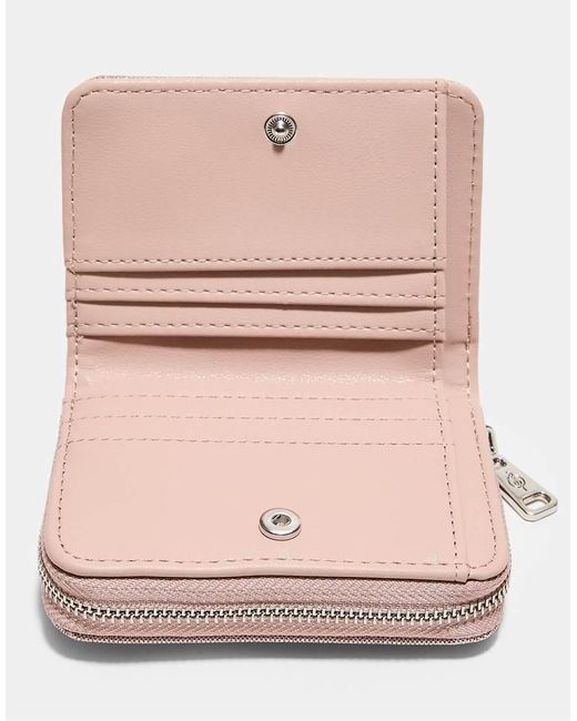 Stradivarius Pink Shimmery Zip-up Purse