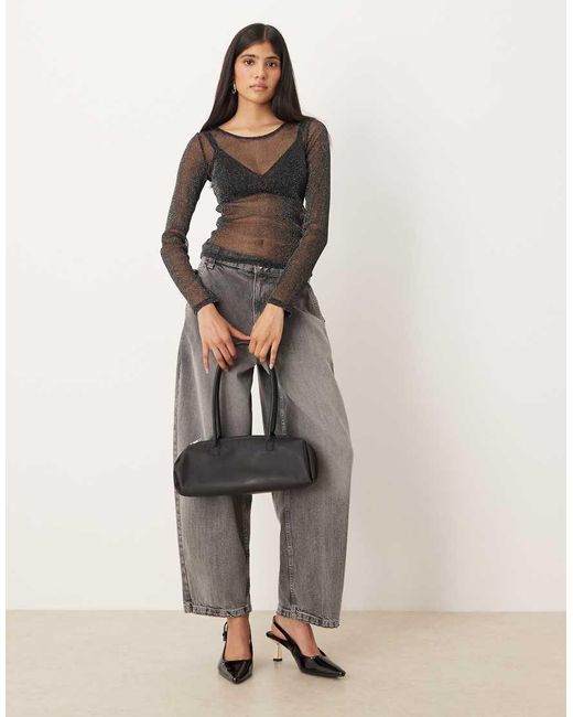 JJXX Glittertop Van Mesh Met Lange Mouwen in het Black