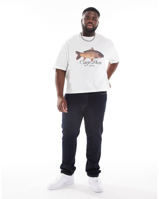 Levi's Big & tall – 511 – schmal geschnittene jeans mit dunkler waschung in White für Herren