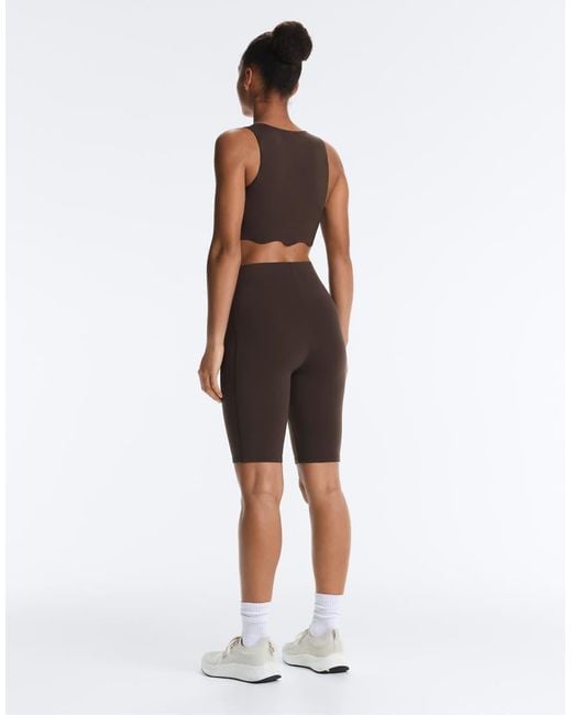 Oysho Brown High Rise Compressive Core Control 25Cm Shorts