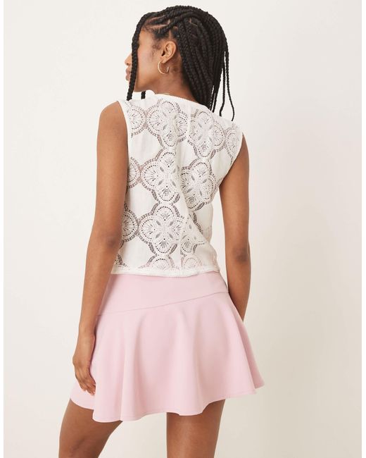 Mini jupe-short à taille mi-haute Abercrombie & Fitch en coloris Pink