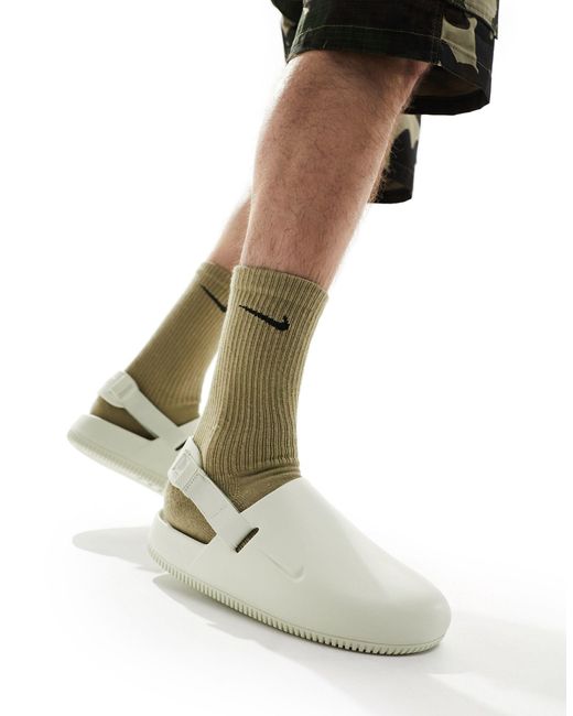 Nike White Calm Mule Slides for men