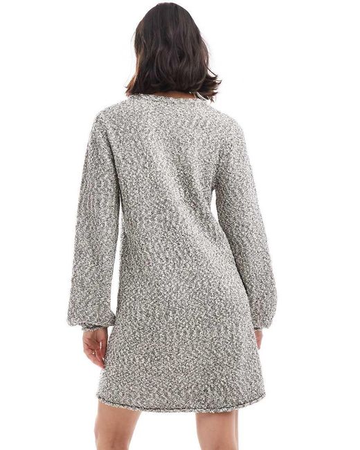 EDITED Gray Textured Knit Mini Dress