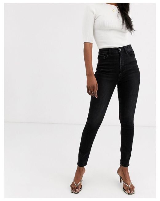 Stradivarius Denim Super High Waist Skinny Jean in Black - Save 52% - Lyst