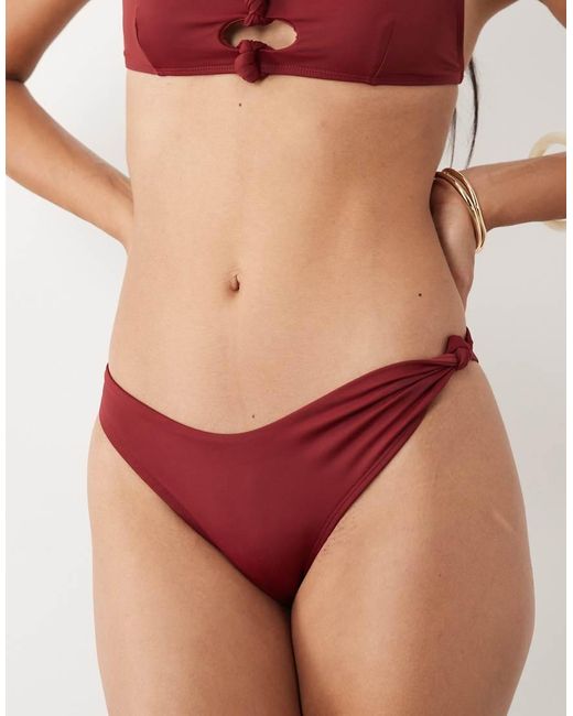 ASOS Brown Martina High Leg Bikini Bottom