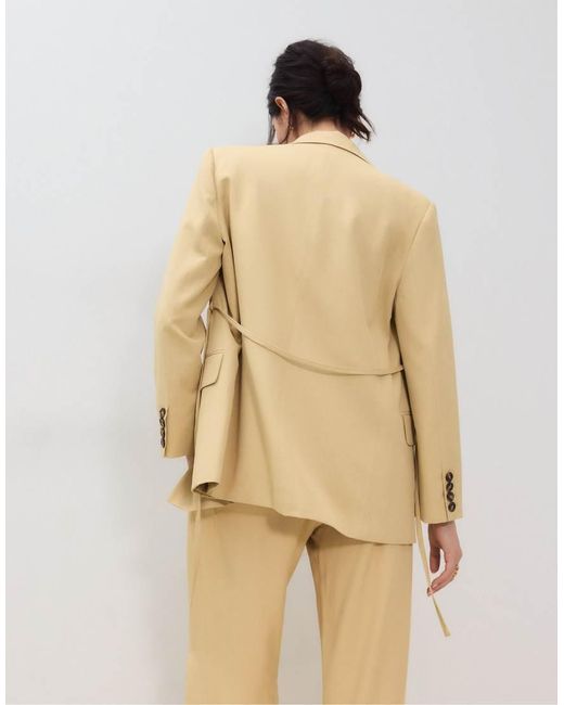 Stradivarius Natural Belted Blazer