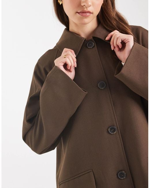 ASOS Brown Mid Length Tailored Car Coat