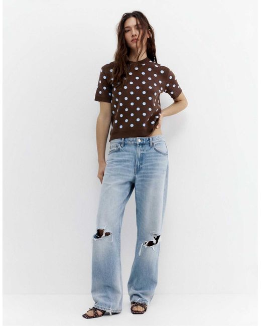 Pull&Bear Blue – strickoberteil