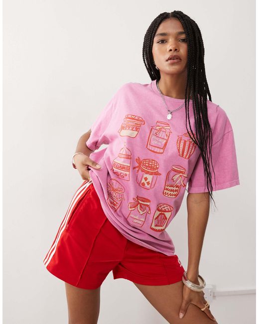 Reclaimed (vintage) Red – oversize-t-shirt aus baumwolle