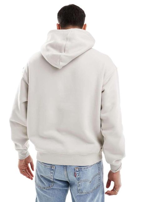 Cotton On White Box Fit Crew Hoodie for men