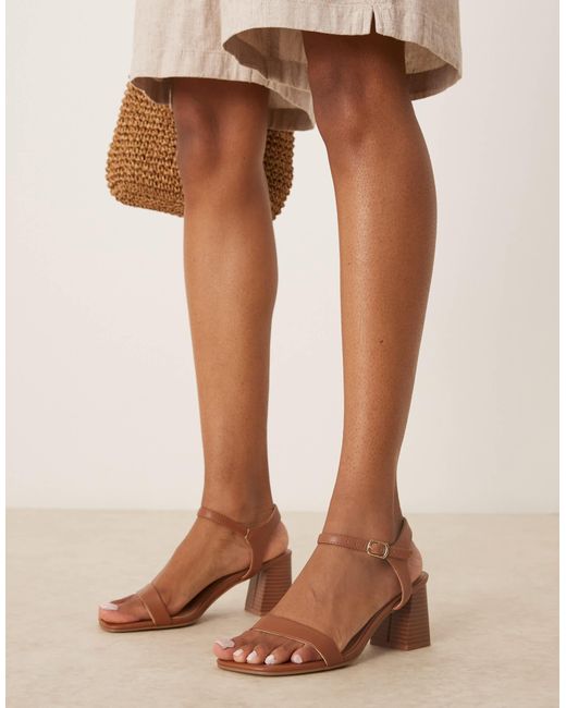New Look Brown Block Heeled Sandals