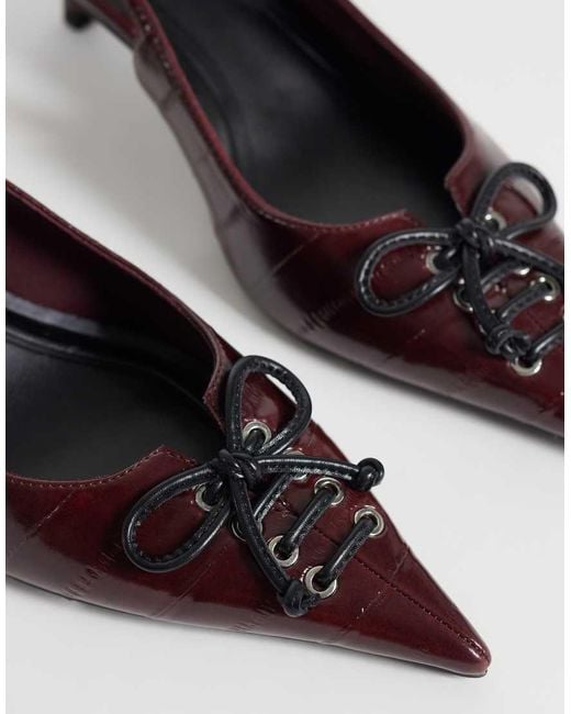 ASOS Red Spirit Lace Up Kitten Heels