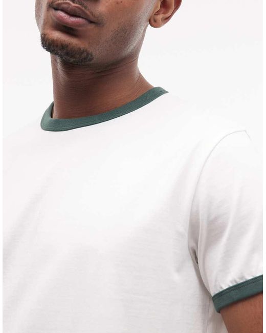 Weekday White Ringer T-Shirt for men