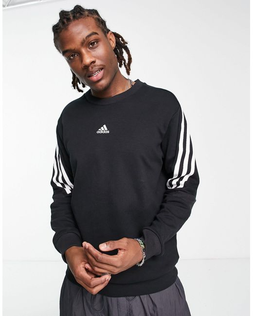 adidas Originals Adidas Sportswear Future Icons 3 Stripe Shoulder  Sweatshirt in Gray for Men | Lyst