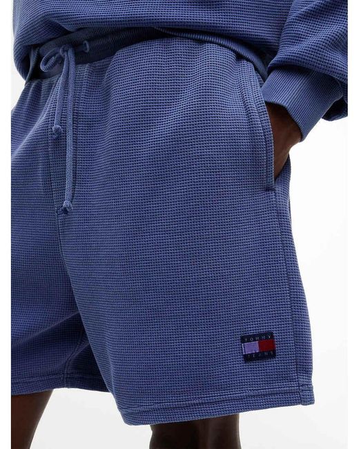 Tommy Hilfiger Blue Washed Waffle Knit Sweat Shorts for men
