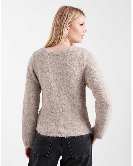 ONLY Natural Reversible Wrap Around Knit Sweater