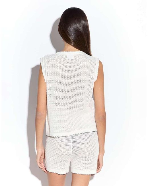 NARRATED White Button Front Knit Top