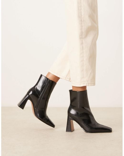 ASOS Natural Wide Fit Elodie Chisel Toe Heeled Boots