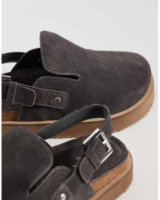 Walk London Brown Barca Clog Mule