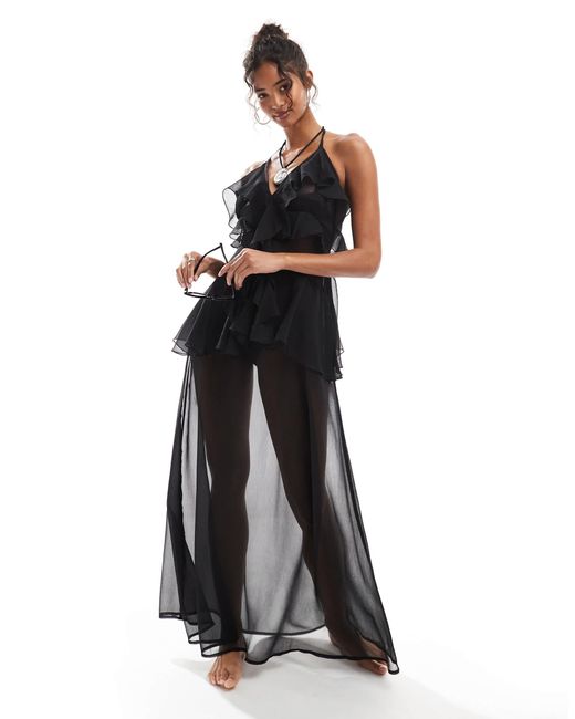 Miss Selfridge White – beach-maxikleid