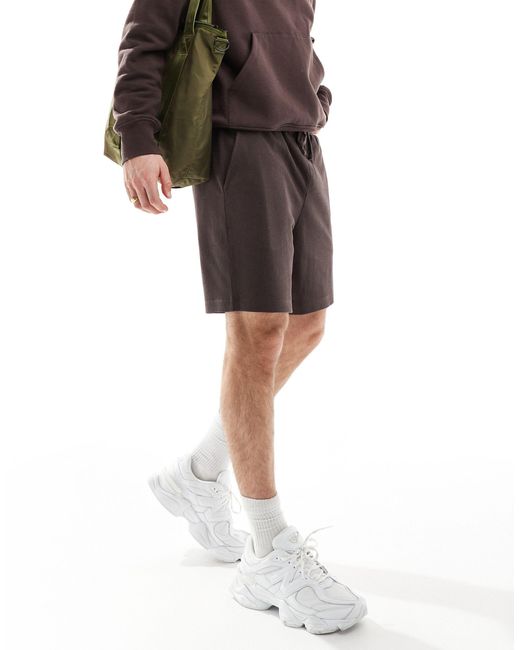 ASOS – schmal geschnittene shorts in Brown für Herren