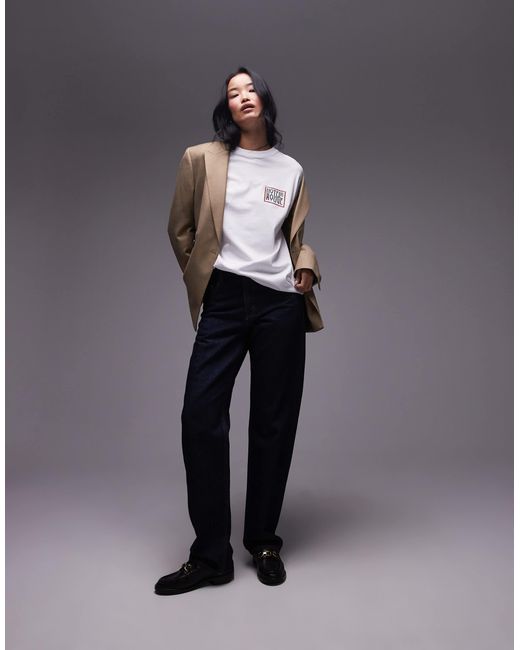 TOPSHOP Purple Graphic Hotel Rouge Long Sleeve Skater Tee