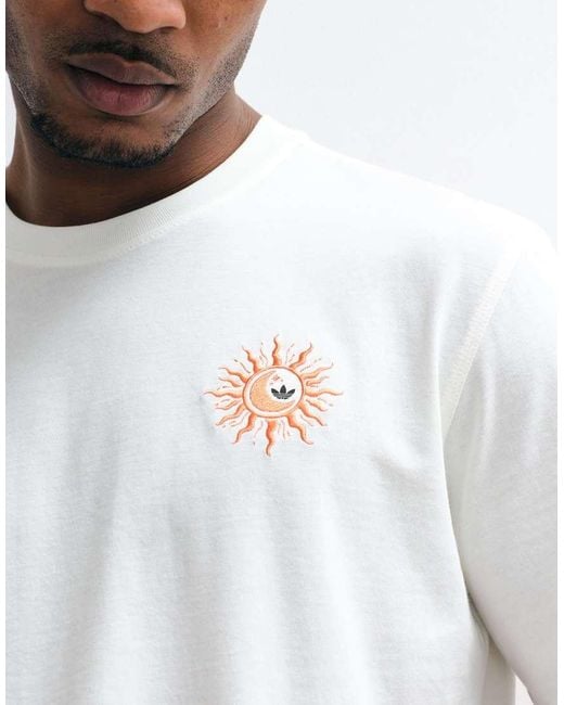 Adidas Originals White T-Shirt With Sun Back Print