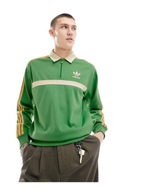 Sudadera verde con cuello Adidas Originals de hombre de color Green