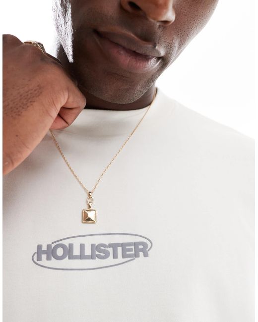 Hollister White Small Boxy Bubble Logo Cooling T-Shirt for men
