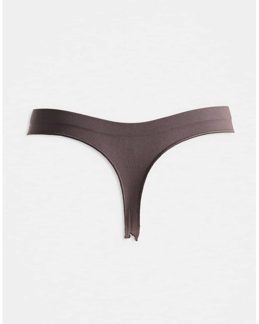 ONLY White 3 Pack Ribbed Seamless Thong