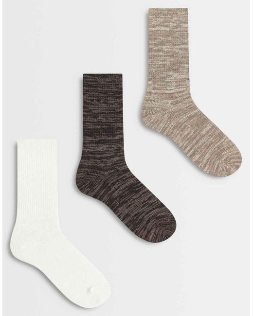 Abercrombie & Fitch White 3 Pack Long Socks for men