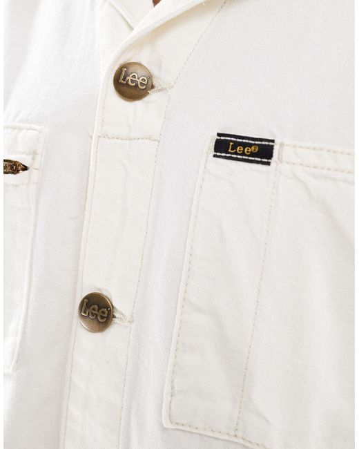 Lee Jeans White Unionall Twill Shirt Dress
